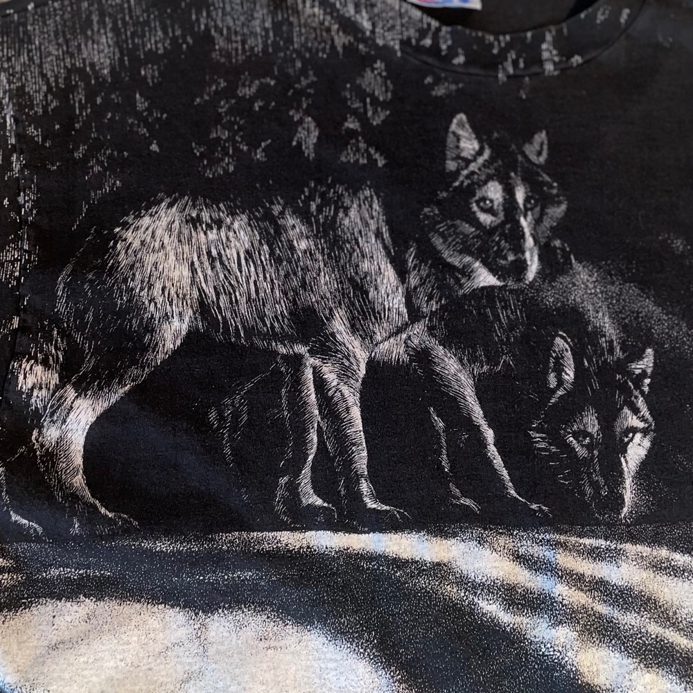 Vintage 90s Harlequin NG Wolf Graphic T-Shirt – Men’s XL – Single Stitch